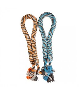 Getwist katoen touw met knopen XL