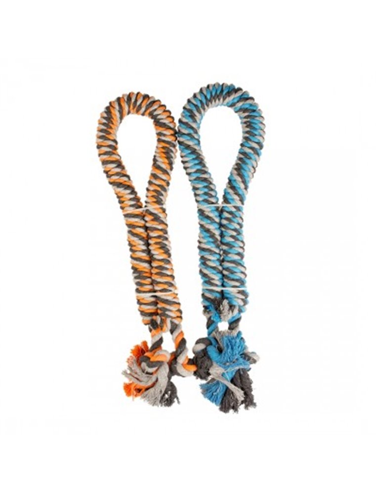 Getwist katoen touw met knopen XL