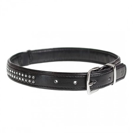 Crystal chic kunstleer halsband