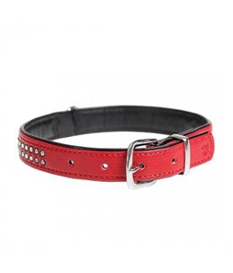 Crystal chic kunstleer halsband