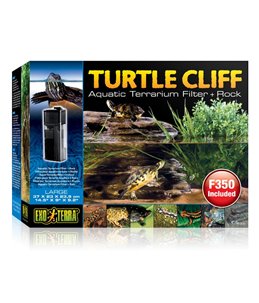 Ex turtle cliff terrarium met filter + rots
