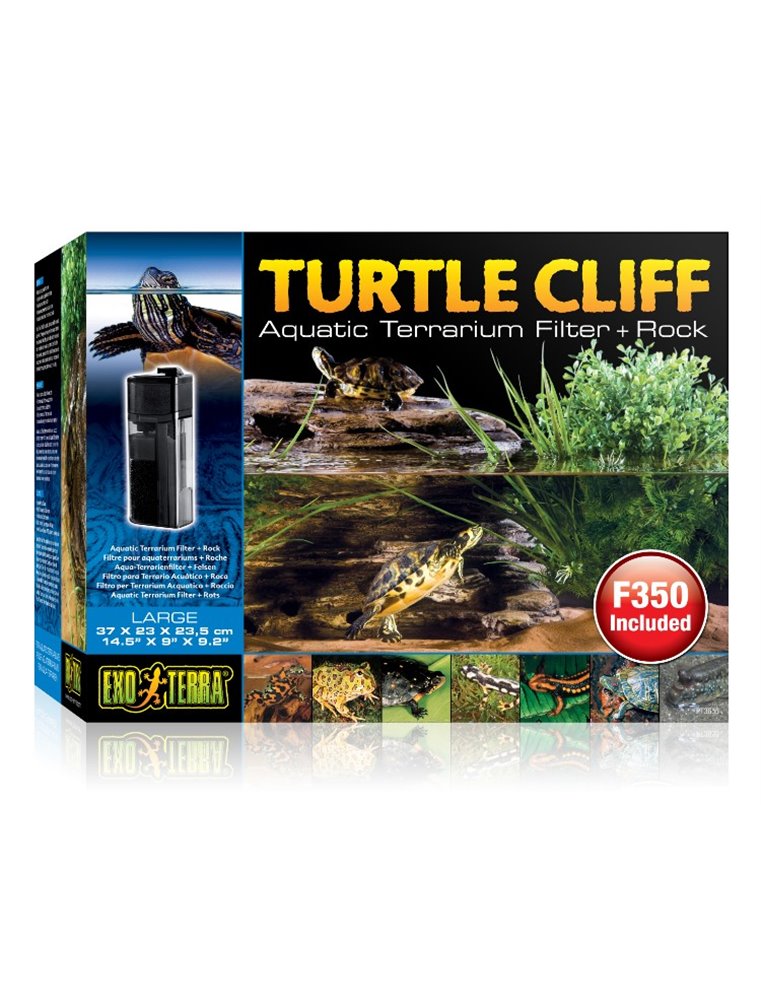 Ex turtle cliff terrarium met filter + rots