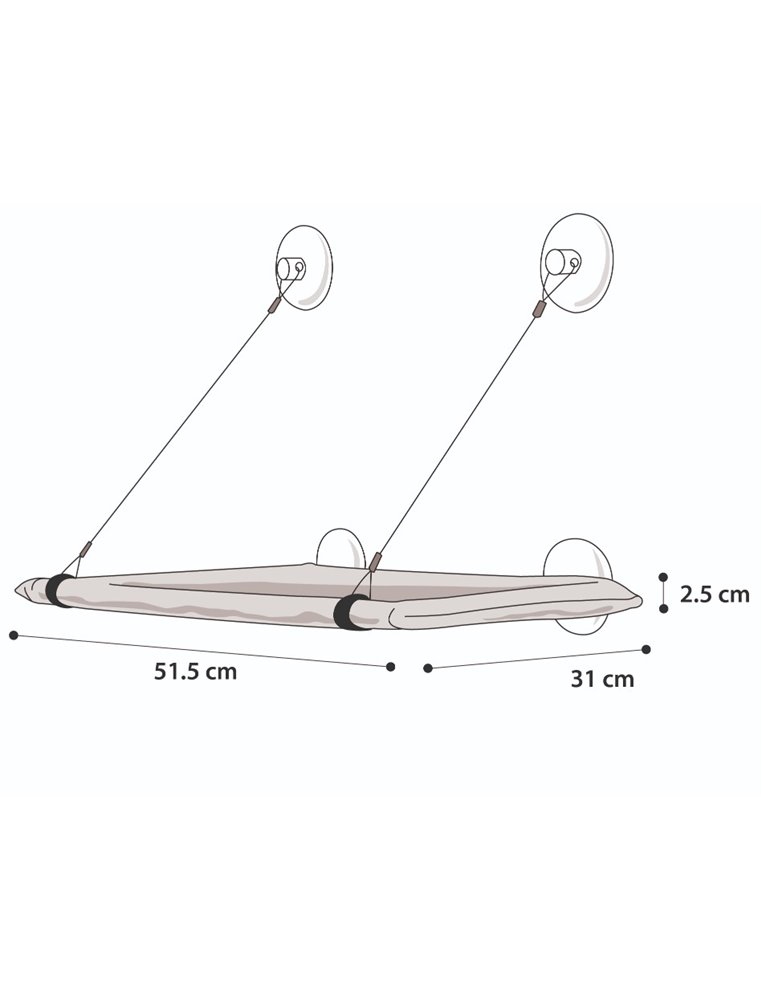 Window lounger grijs 51,5x31x2,5cm