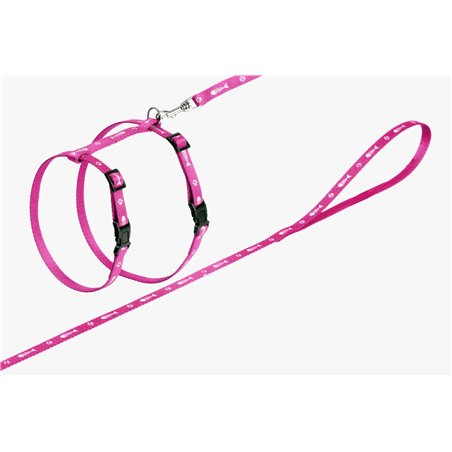 Asp kattentuig vismotief roze 110cm 