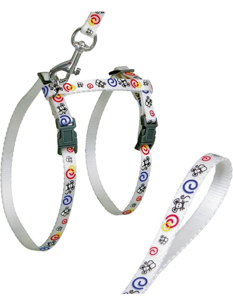 Asp kattentuig+lijn muis wit 120cm