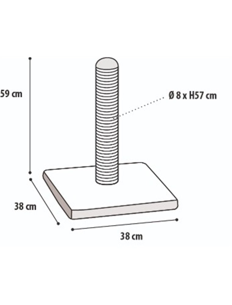 Krabpaal lory skai zwart 38x38x59cm