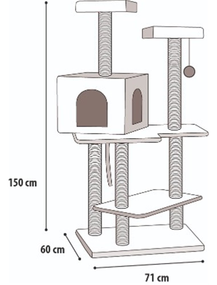 Krabpaal kingdom beige 71x60x150