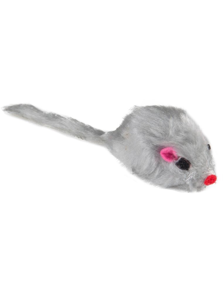 Pluche muis 5cm grijs