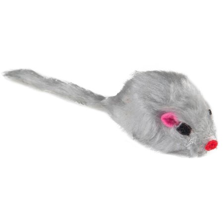 Pluche muis 5cm grijs 