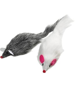 Pluche muis 12cm met stem 