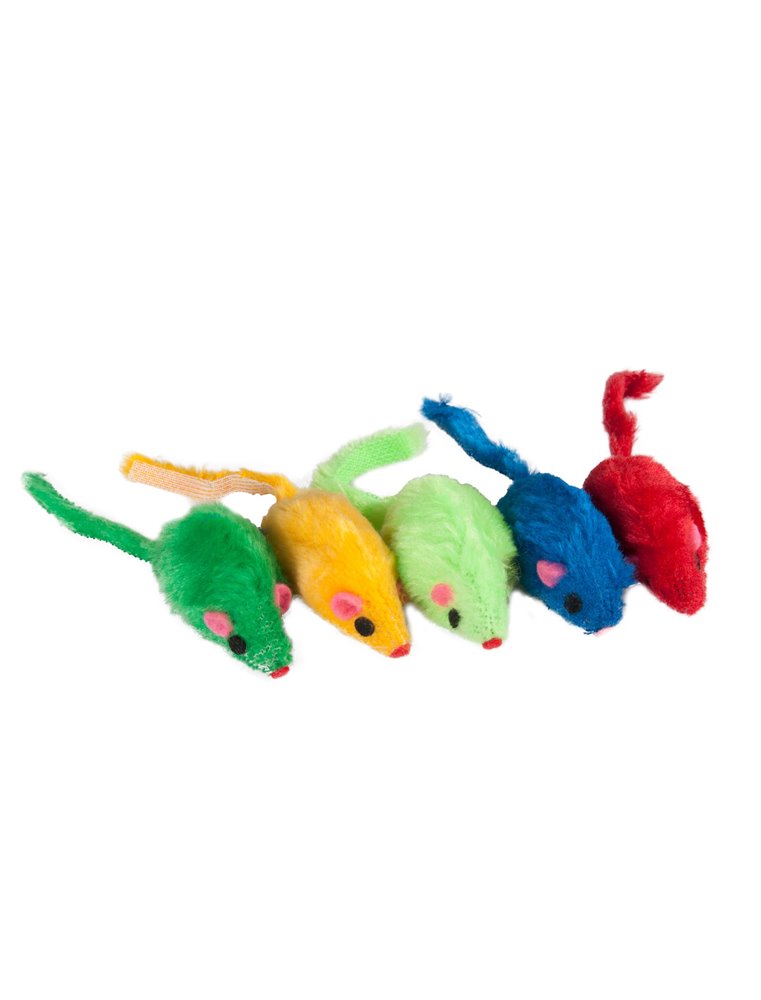 Pluche muis gekleurd 5cm 5st/zak