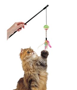 Kattenhengel bal & veren 50cm 