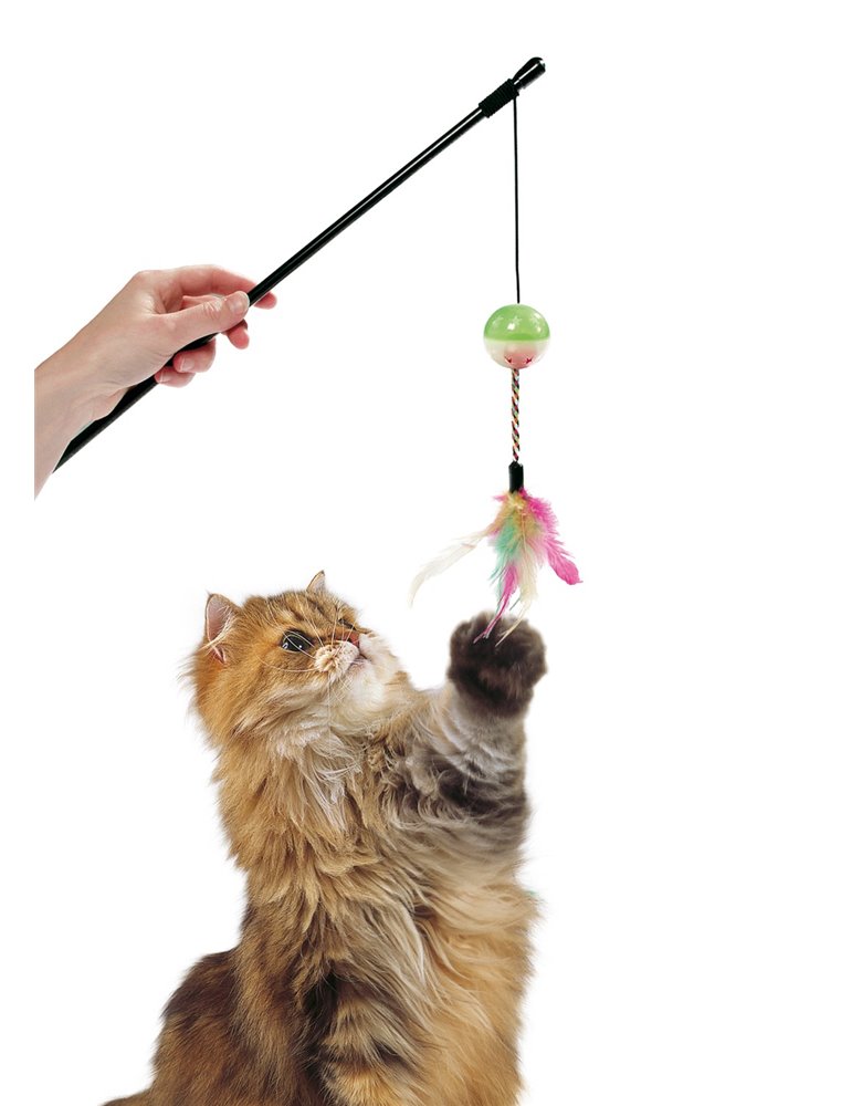 Kattenhengel bal & veren 50cm