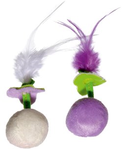Kitten kidz bal met veer 10cm 