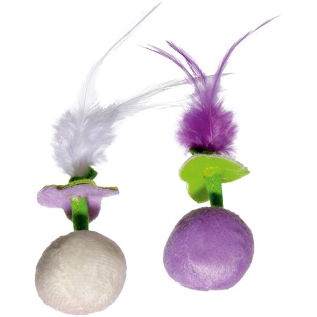 Kitten kidz bal met veer 10cm 