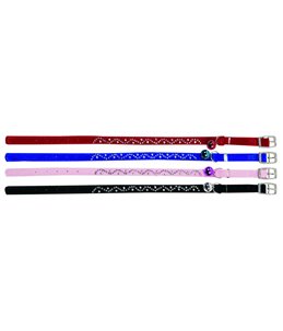 Poezenhalsband velours diamond wave