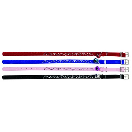 Poezenhalsband velours diamond wave 