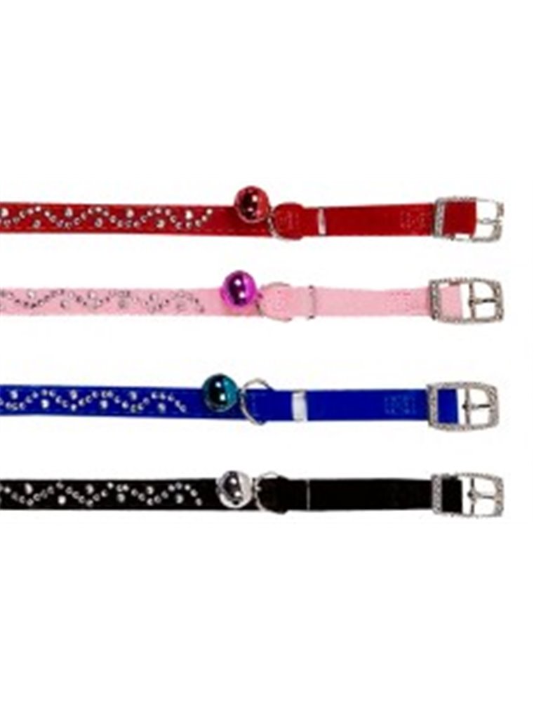 Poezenhalsband velours diamond wave