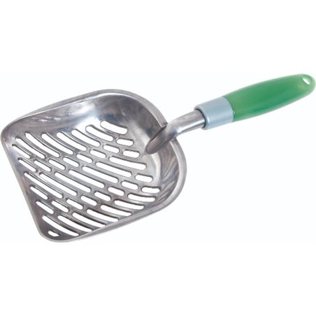 Kattenbakschepje alu groen 