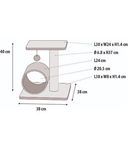 Krabpaal triolet grijs 38x38x40cm