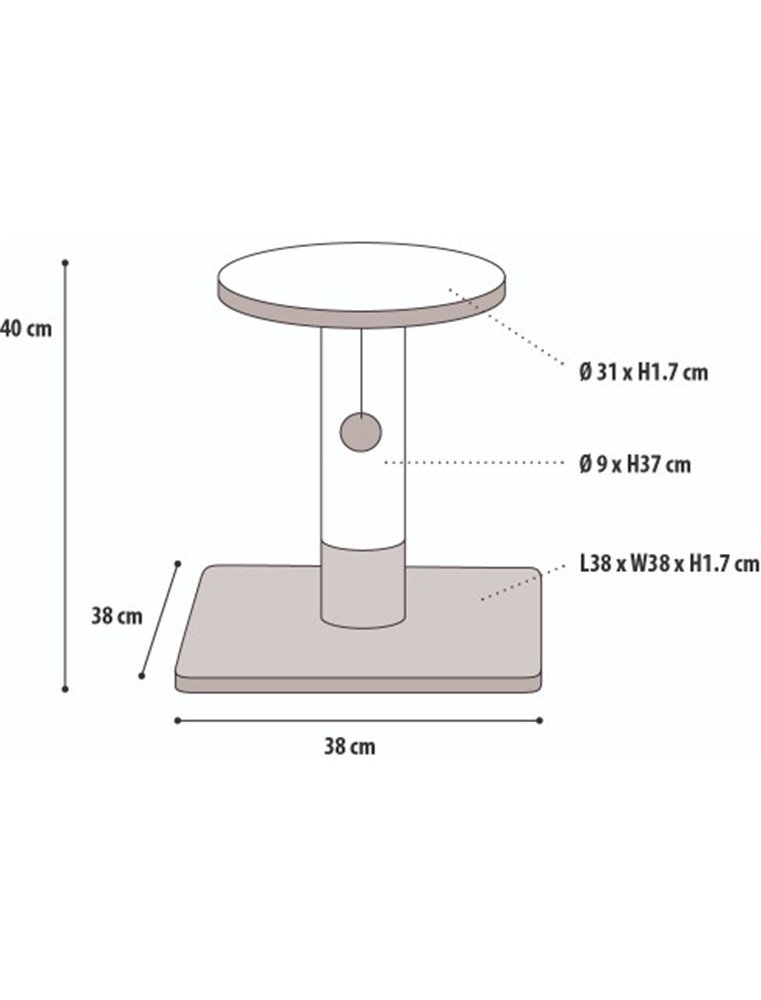 Krabpaal beetle rood-zwart 38x38x40