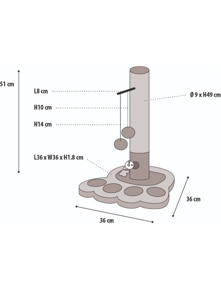 Krabpaal viva 2 beige