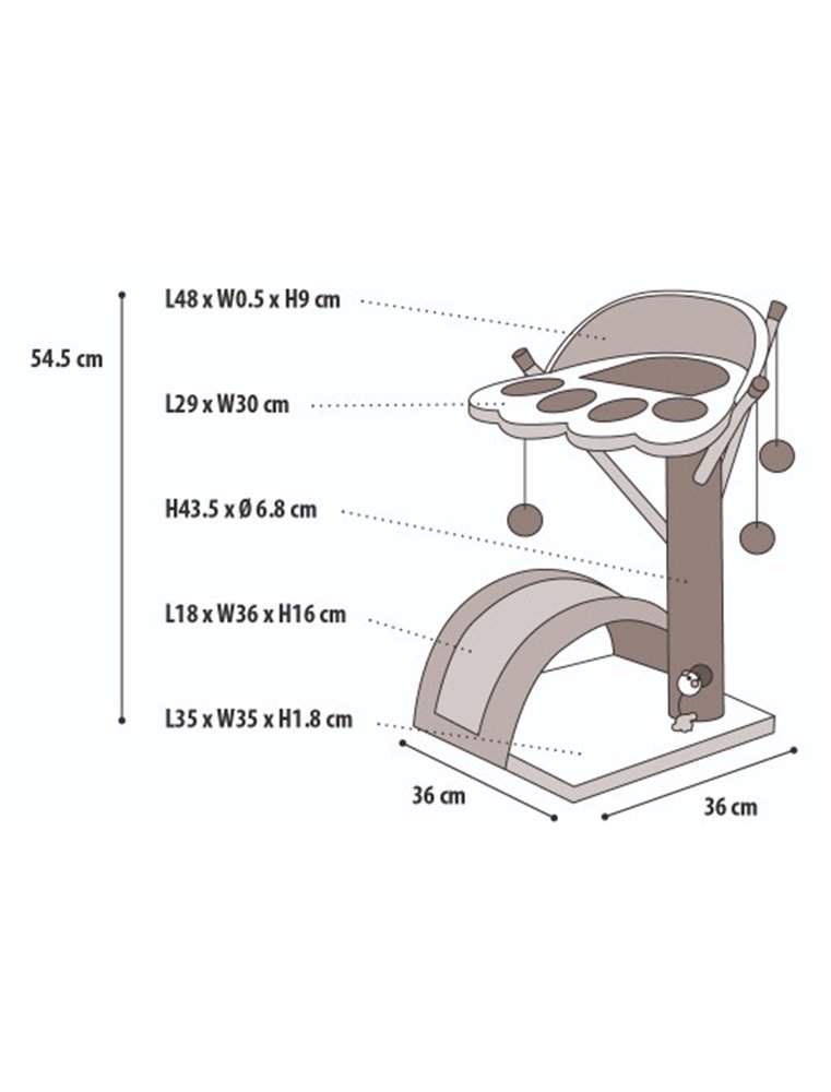 Krabpaal viva 3 beige 60x45x64