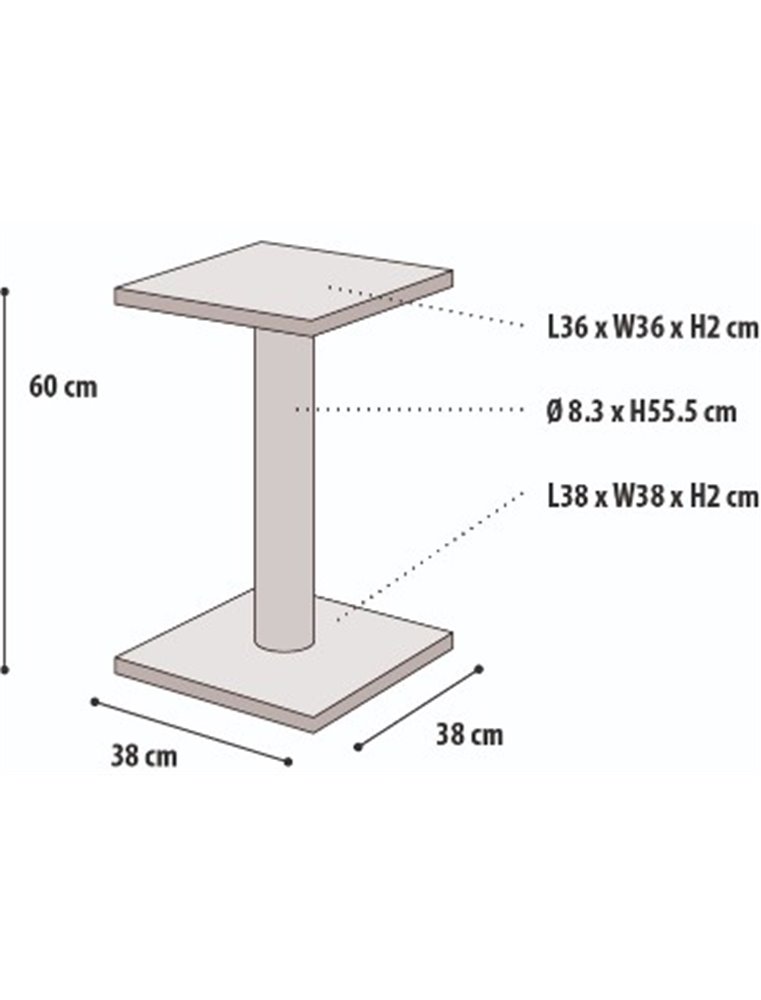 Krabpaal scolette grijs 38x38x60