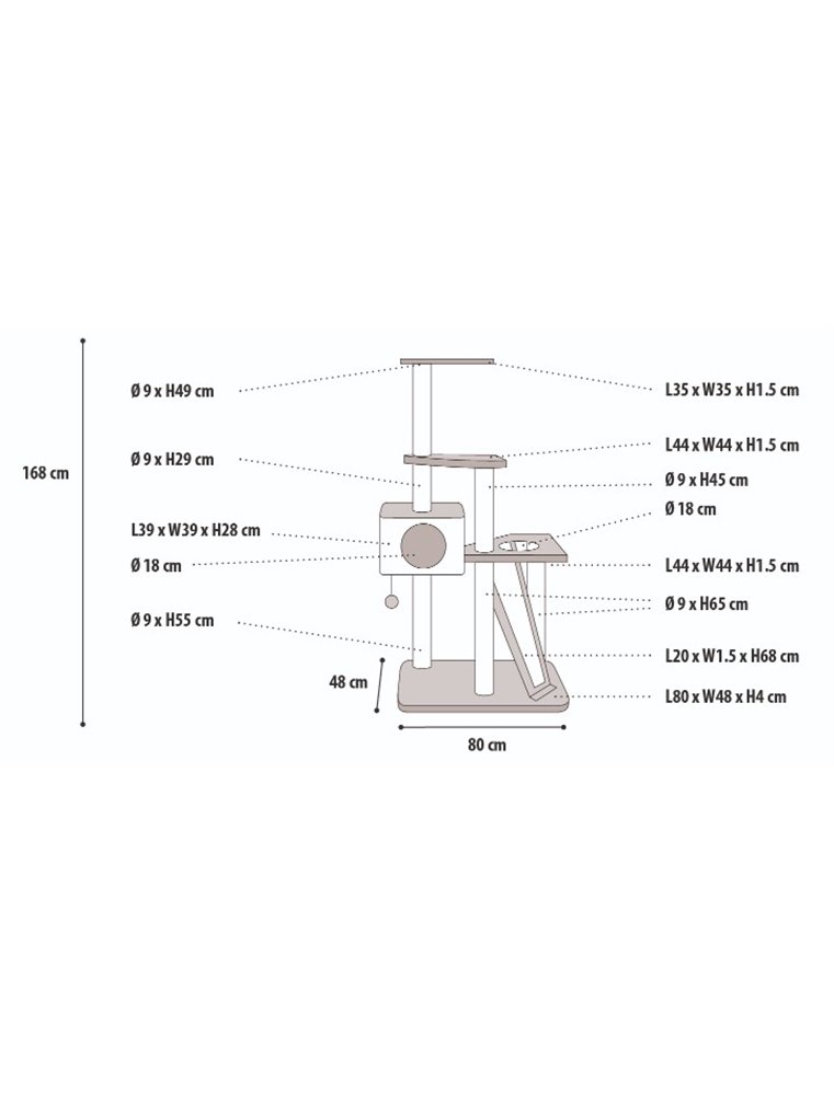 Krabpaal janga beige 78x50x168cm
