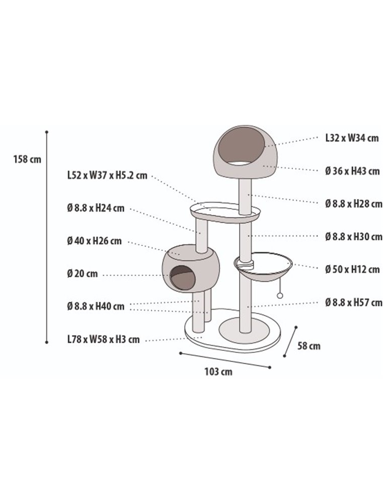 Krabpaal banana leaf iii beige 103x58x158
