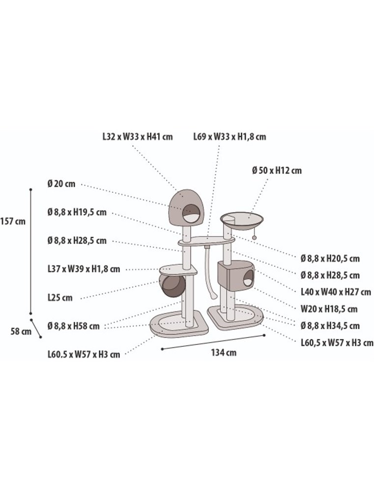 Krabpaal banana leaf iv beige 134x58x157