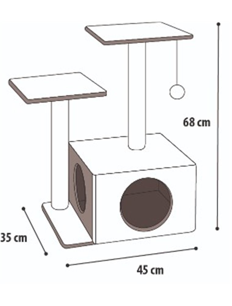 Krabpaal kangri 1 grijs/bruin 44x33x70