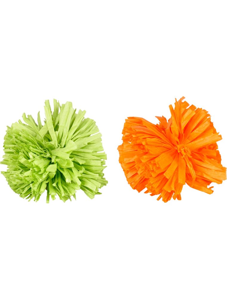 Ps pompon oranje/groen ass