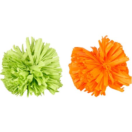 Ps pompon oranje/groen ass 