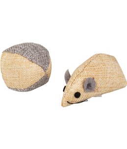 Ps juns muis en bal beige 7,8cm