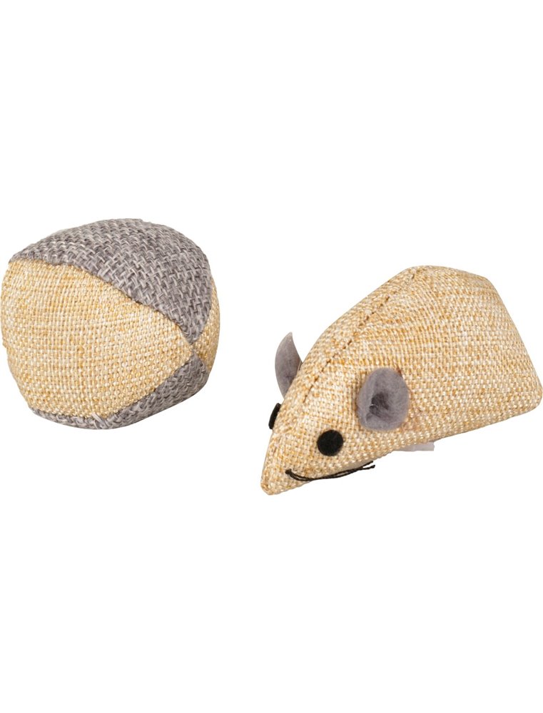 Ps juns muis en bal beige 7,8cm