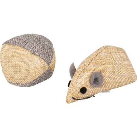 Ps juns muis en bal beige 7,8cm 