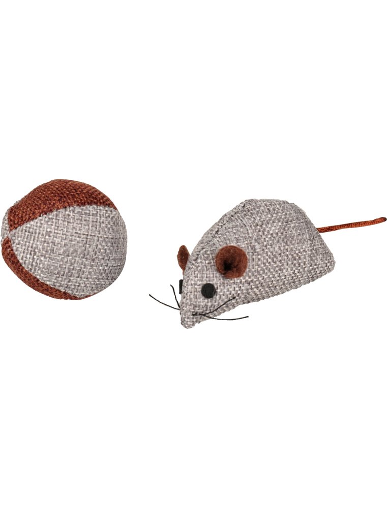 Ps juns muis en bal grijs 7,8 cm