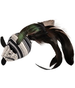 Ps pirin muis met veren zwart/wit