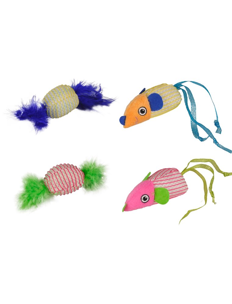 Ps stretch muis + bal met veren ass