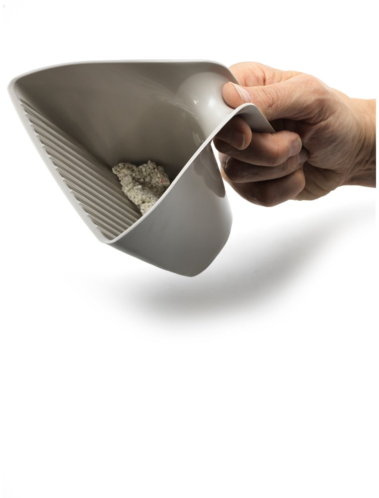 Kattenbakschepje cup grijs