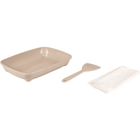 Kattenbakset kitten warm grijs 