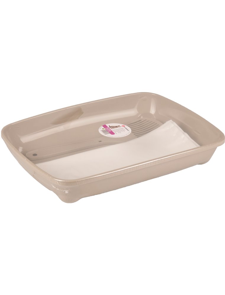 Kattenbakset kitten warm grijs