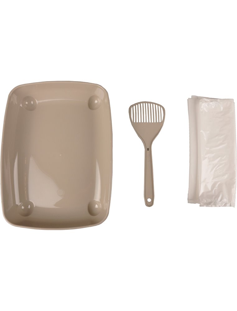 Kattenbakset kitten warm grijs