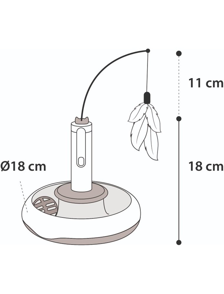 Ps plaat met veer en bal 18x18cm