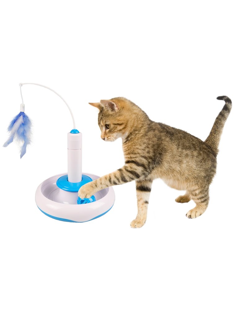 Ps plaat met veer en bal 18x18cm