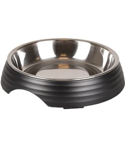 Eetpot kat aschau geribbeld mat zwart 160ml