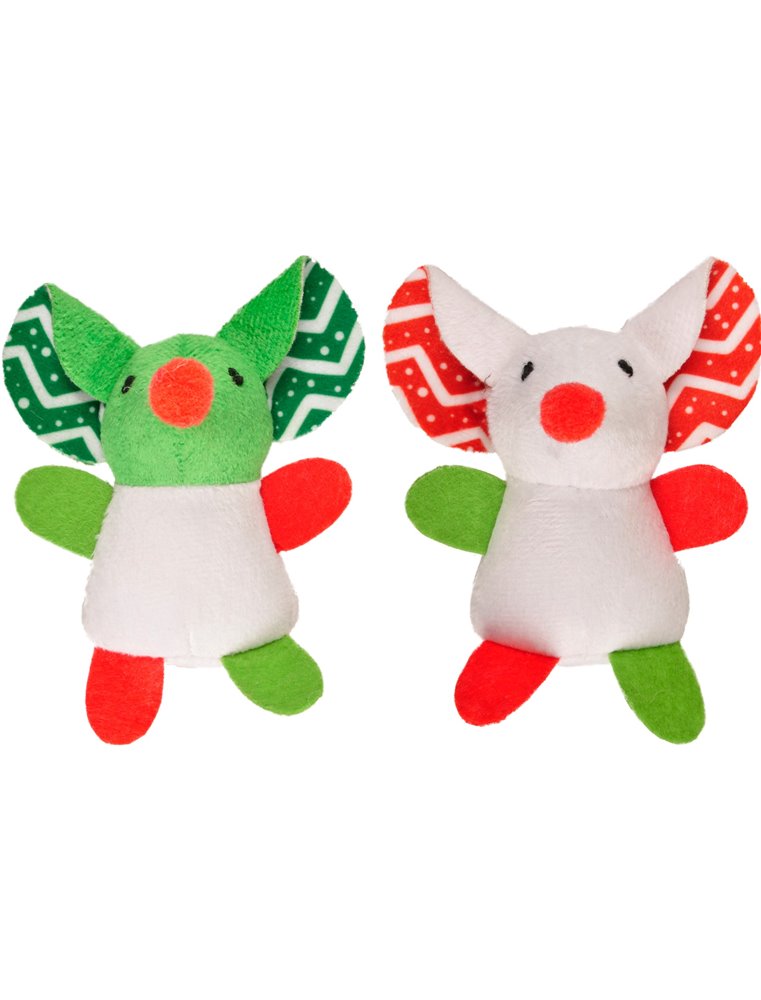 Kerst ps plush flap muis 12,5cm ass