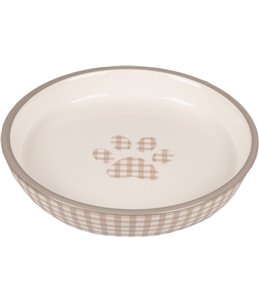 Eetschaaltje kat mylo keramisch rond beige-wit 180ml 15cm