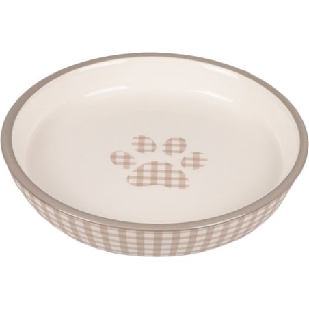 Eetschaaltje kat mylo keramisch rond beige-wit 180ml 15cm